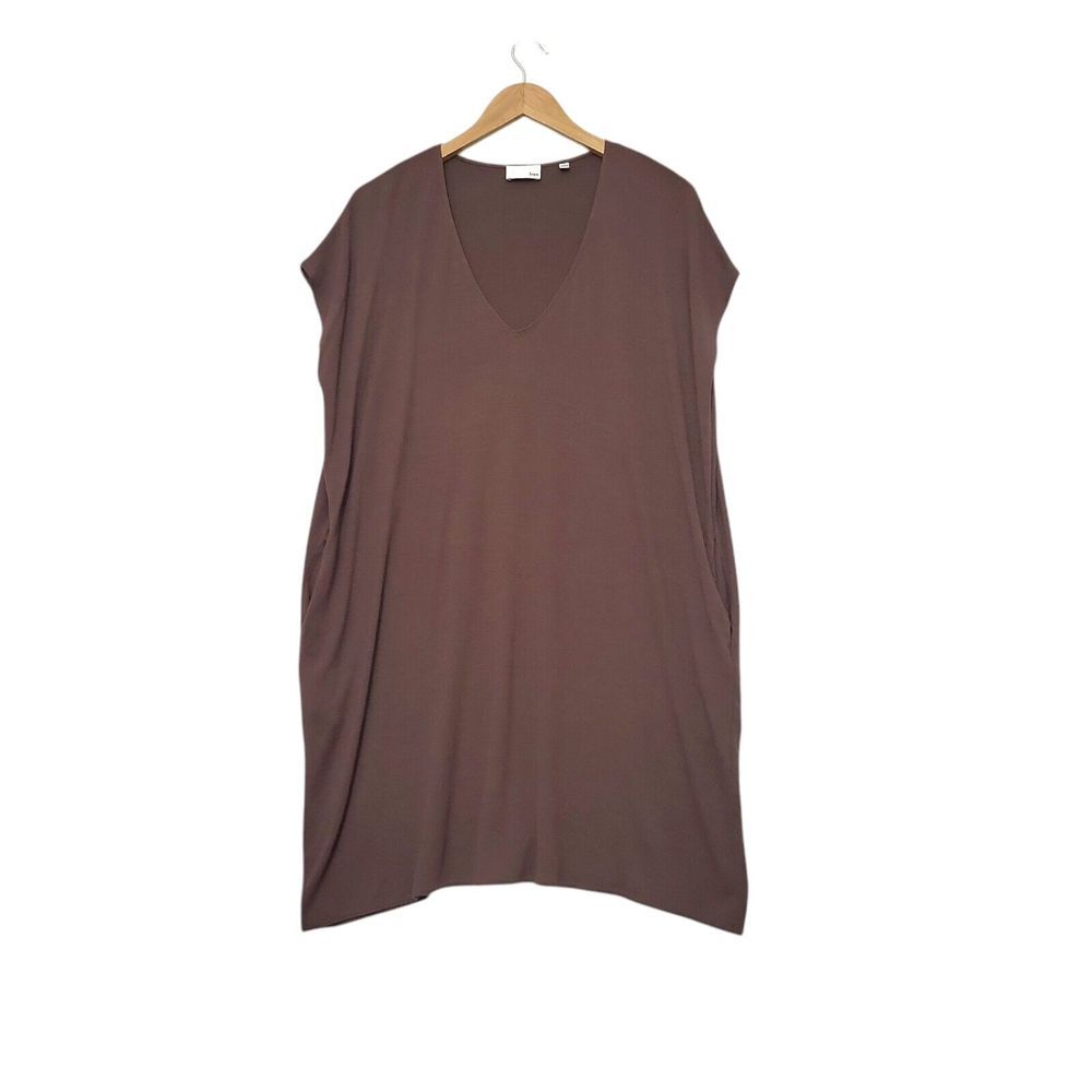 Aritzia Wilfred Free Knit Shirt‎ Dress Oversized Relaxed Fit Brown Size Medium